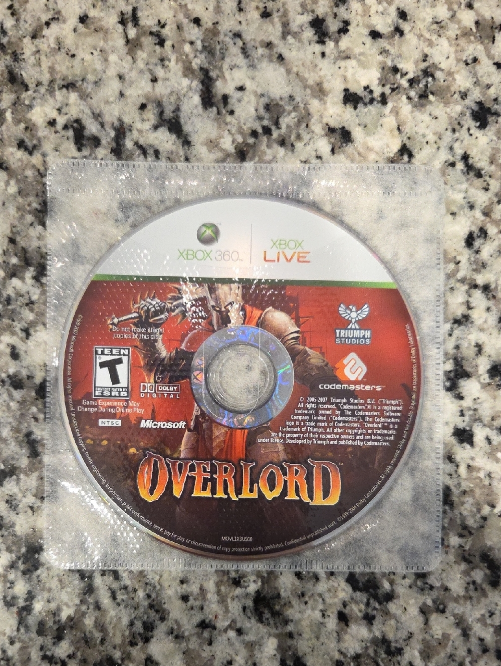 Overlord Xbox 360 Game Disc - NO CASE